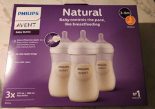 Philips Avent 3pk Natural Baby Bottle with Natural Response Nipple - Clear - 9oz