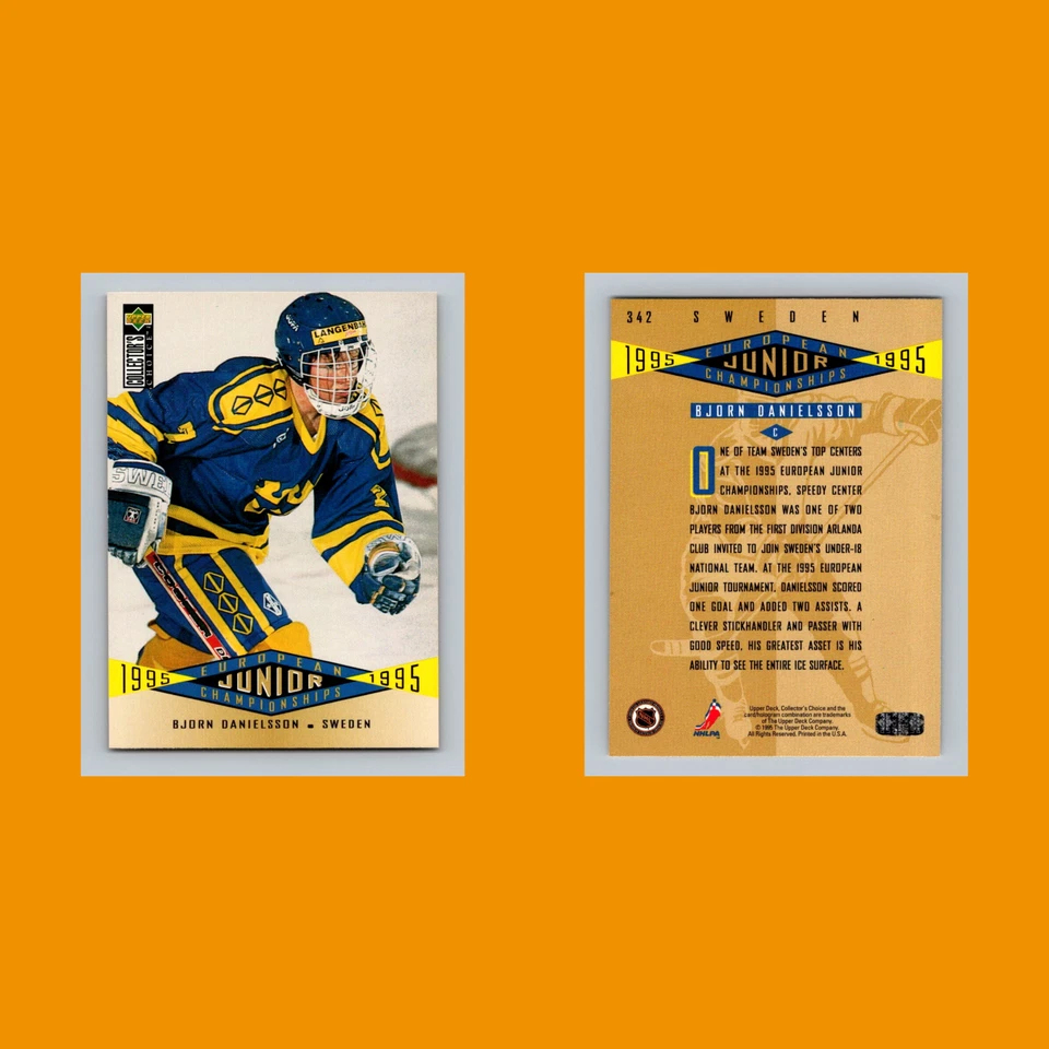 Bjorn Danielsson Rookie #342 1995-96 Collectors Choice Sweden Hockey Card NHL - Image 3 of 3