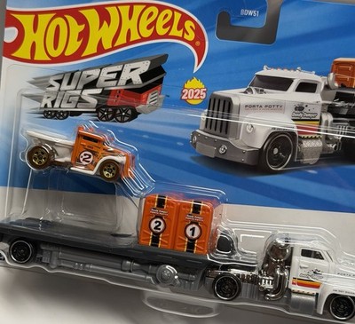 Hot Wheels 2025 HEAVY DOODY DUMPER, White, Orange Car, Super Rigs