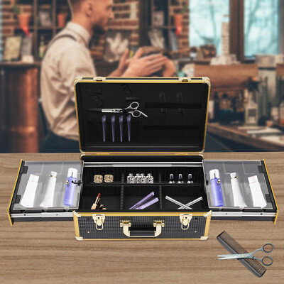 Barber Tool Box Case Organizer Storage Barber Carrying Case with Locks & Keys~