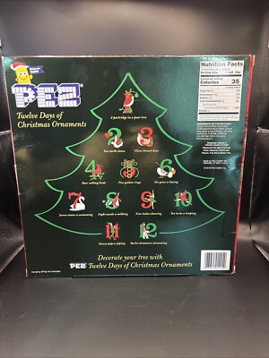 PEZ 12 Days of Christmas Ornament Set Mini Dispensers Set Holiday