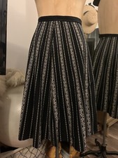 1960s Circle Full Nordic Swedish Novelty Print Vintage Cotton Skirt SZ Small
