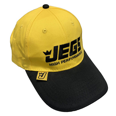 JEGS High Performance Yellow/Black - Strapback Baseball, Cap/Hat Adjustable