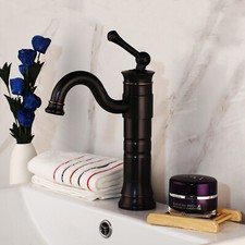 10.8 inch Oil-Rubbed Waterfall Bathroom Basin Sink Mixer Faucet 1 Lever Hole Tap