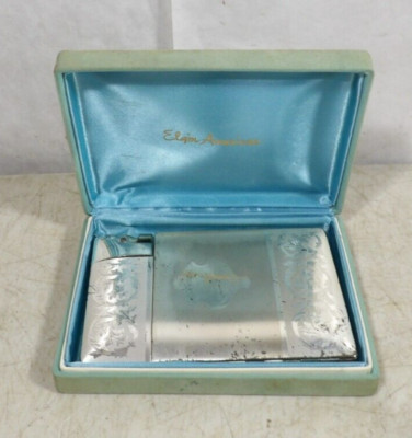 Vintage/Antique 1940s50s Elgin American Lite-O-Matic Cigarette Case/Lighter