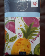 Vinyl Tablecloth Flannel backing Fruits 60" x 102" by Style Sanctuary New