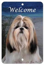 Shih Tzu Aluminum Indoor/Outdoor Welcome Sign