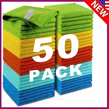 Microfiber Cleaning Cloth Towel Rag Car Polishing No Scratch Detailing Set of 50