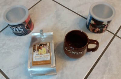 Elvis Presley Sammlung / Konvolut Tasse + Kaffee + 2 Dosen - RAR