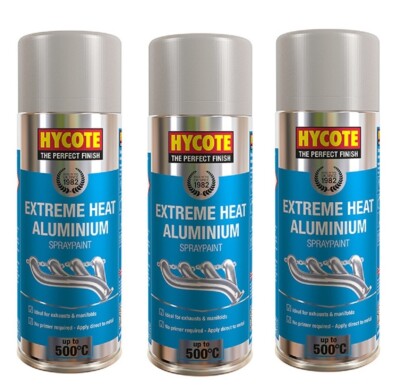 3x Aluminium Hochtemperatur Sprühlack bis 450°C für Motor Auspuff 400ml