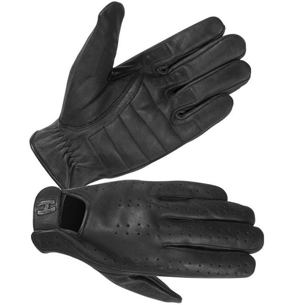 Hugger Men's Water Resistant Perforated Leather Padded Palm Driving Gloves