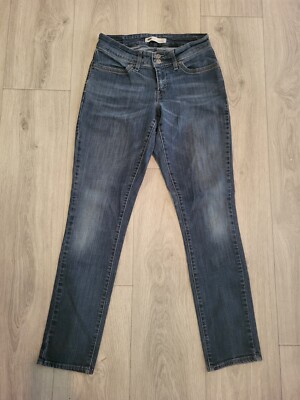 Levis 529 Women Jeans Blue Denim Skinny Leg Curvy Fadeout