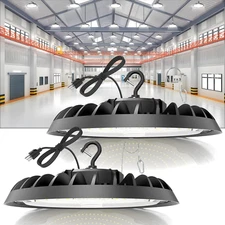 2 Pack 150W UFO Led High Bay Light 22,500LM, 5000K Daylight, 100-277V High Bay L