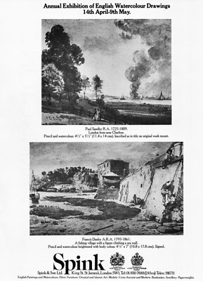 PAUL SANDBY & FRANCIS DANBY Art Gallery Exhibit ~ VINTAGE PRINT AD ~ 1980