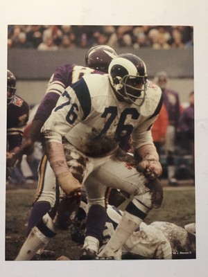 Bob Brown Los Angeles Rams 8x10 Photo--1969 Playoff vs Vikings--NFL