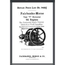 Fairbanks Morse Horizontal Type Y "Y" Parts List manual 18 pages year 1926
