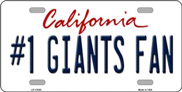 Number 1 Giants Fan Novelty Metal License Plate Tag Tag