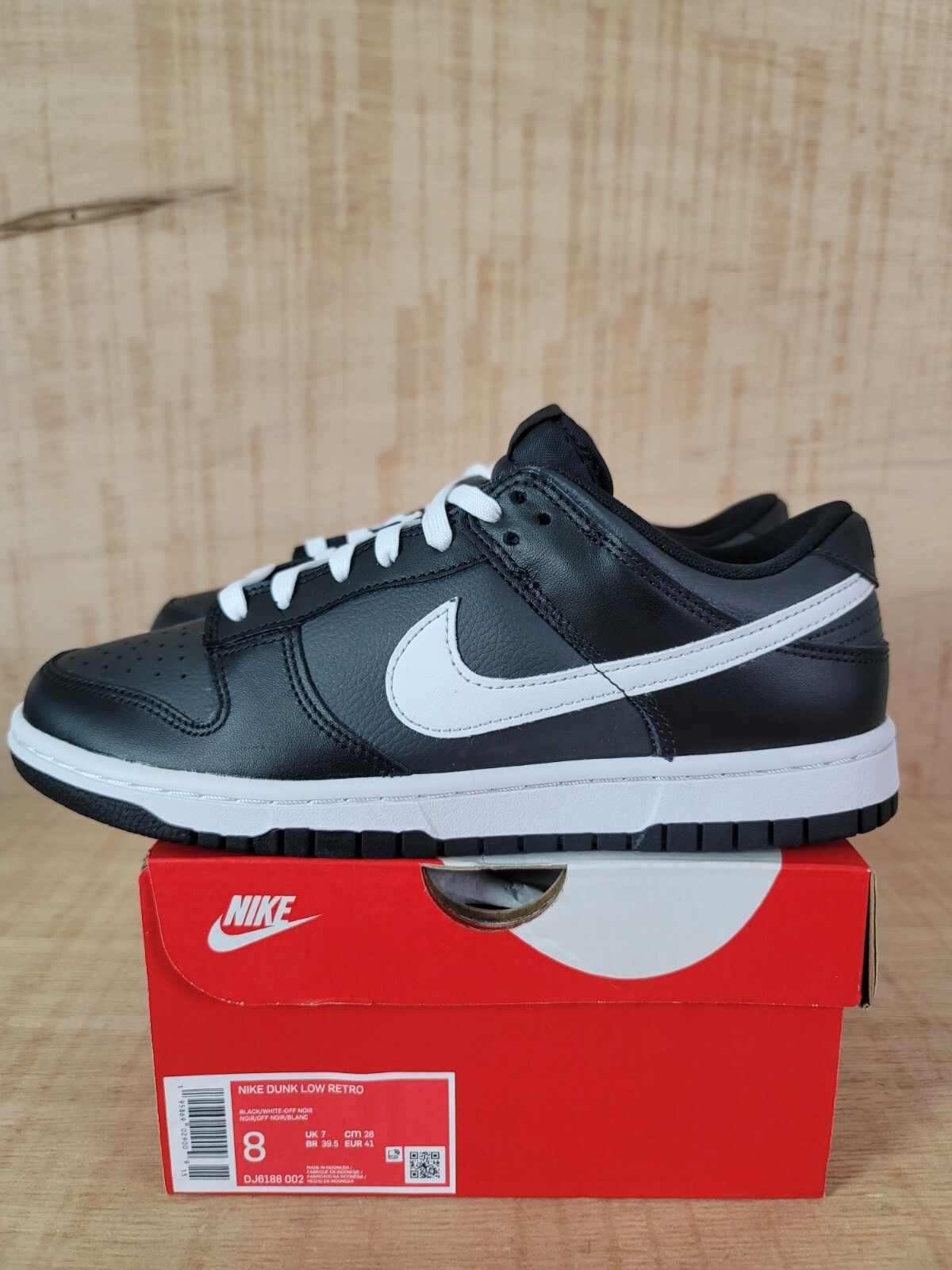 nike dunk low retro white black 41