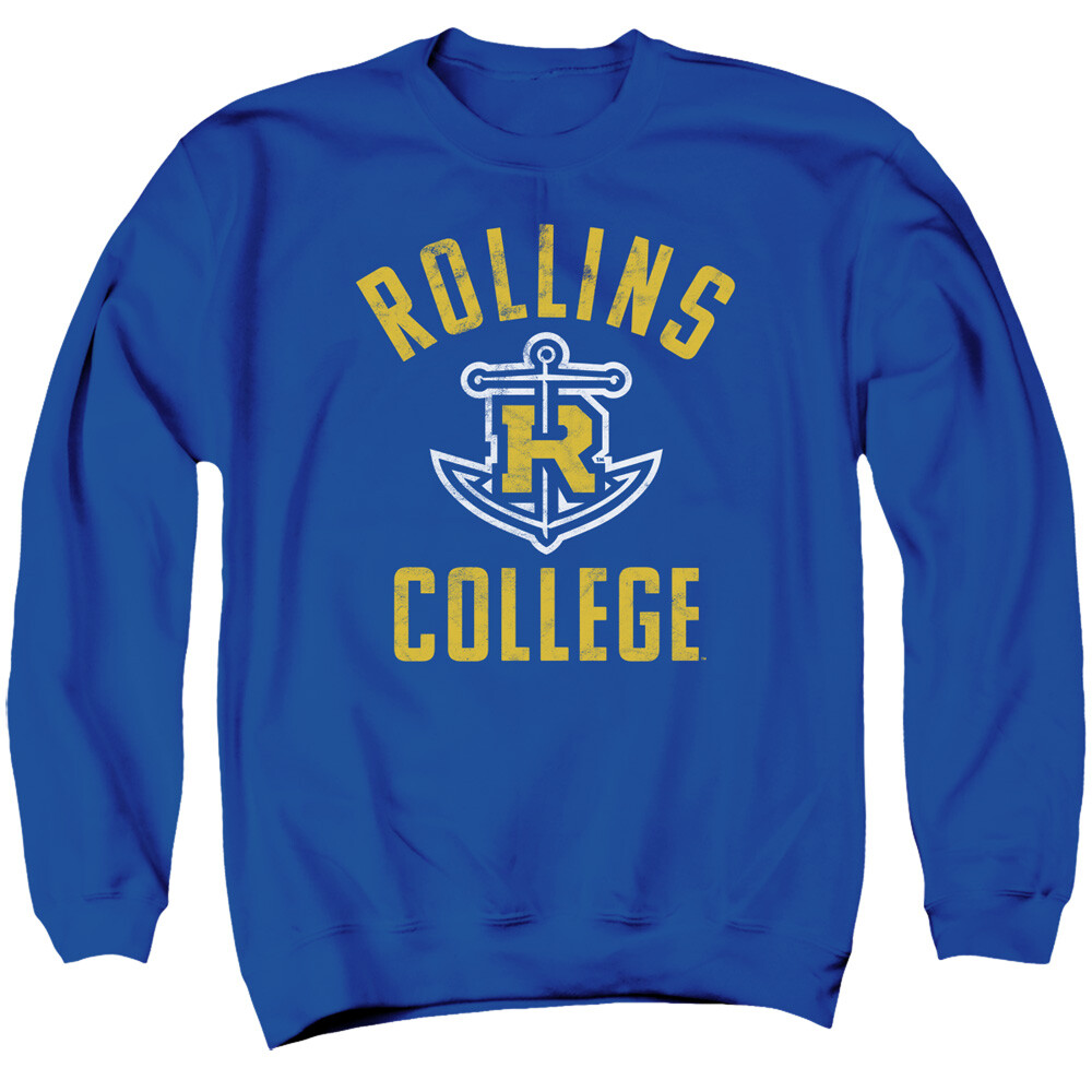 Rollins College Adult Crewneck Sweatshirt Tars Logo, Royal Blue, S-3XL