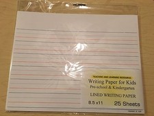 Writing Paper for Kids - Lined Writing Paper - 11X 8.5 in, 20 lb, 25 sheets