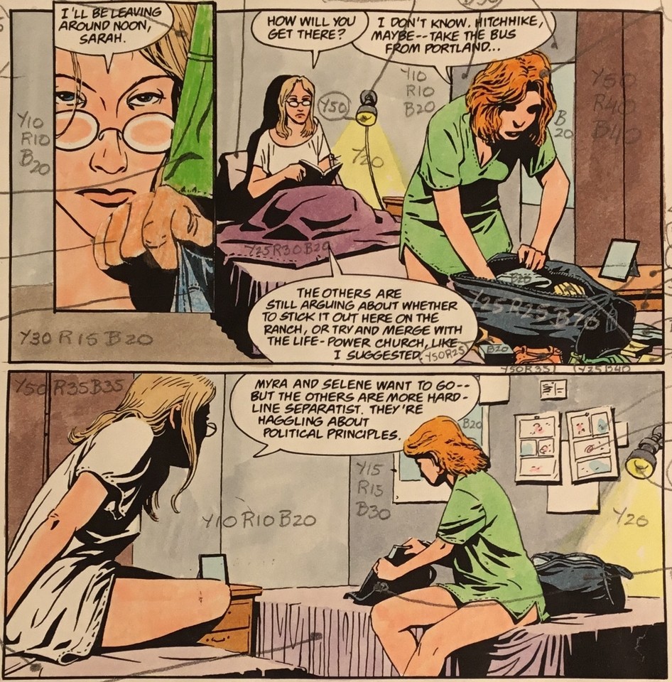 ANIMAL MAN 77 Tatjana Wood SIGNED Hand-painted Color Guide 1994 Page 14 Comic Art