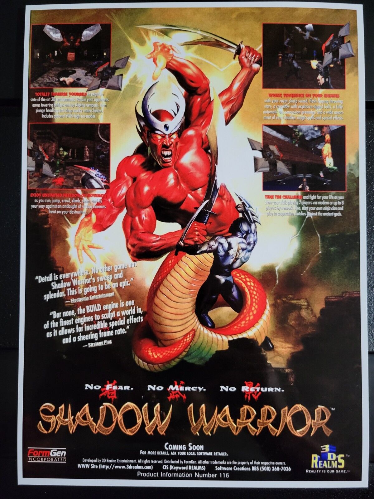 Shadow Warrior 1997 PC Box Artwork 18x24 Poster. 