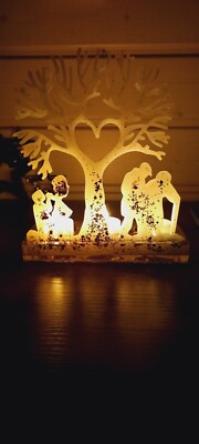 Epoxidharz Aufsteller Baum Herz Teelicht Paare Geschenk Weihnachten Deko Liebe