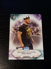 2021 Topps WWE Base Card #18 King Corbin Slyly Attacks Roman Reigns - SmackDown