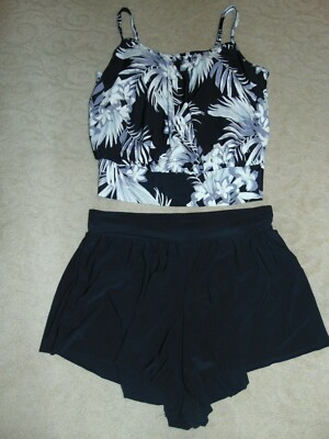 KONA SOL SIZE 24W SWIMSUIT TOP & AQUA GREEN SIZE 20W/22W SKIRT BOTTOM - FREE SHP