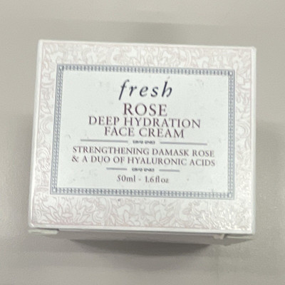 fresh Rose Deep Hydration Face Cream Moisturizer Hyaluronic Acid 1.6 fl oz