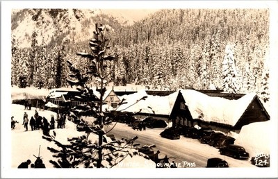 RPPC Winter Snoqualmie Pass Washington Summit Inn Ski Lodge Scene