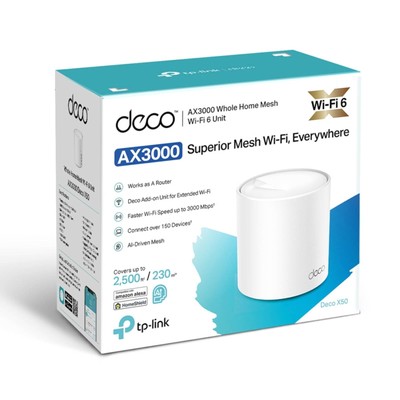 TP-LINK (DECO X50) AX3000 Dual Band Wireless Whole Home Mesh Wi-Fi 6 System - Si