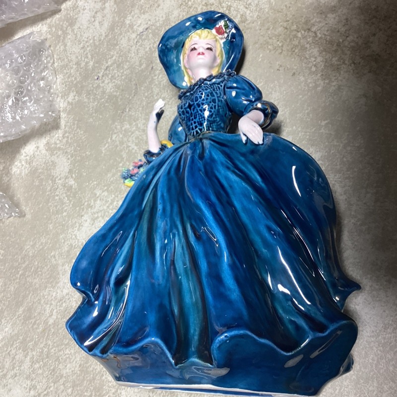 Lefton, coquette  Southern Belle Figurine Porcelain  Basket Of Flowers 4230