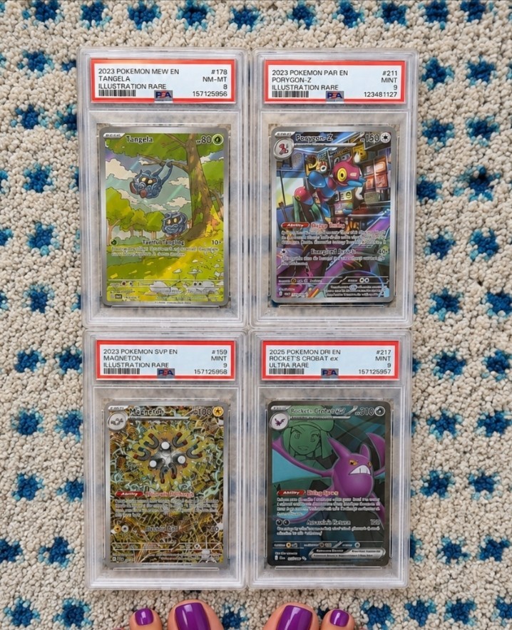 PSA 8 & 9 Card Lot POKEMON Lot of 4 (Tangala/Porygon-Z/magneton/Crobat)