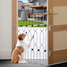 Metal Retractable Door Barrier,24.4" Wide 35" Tall Safety Dog Gate for Front ...