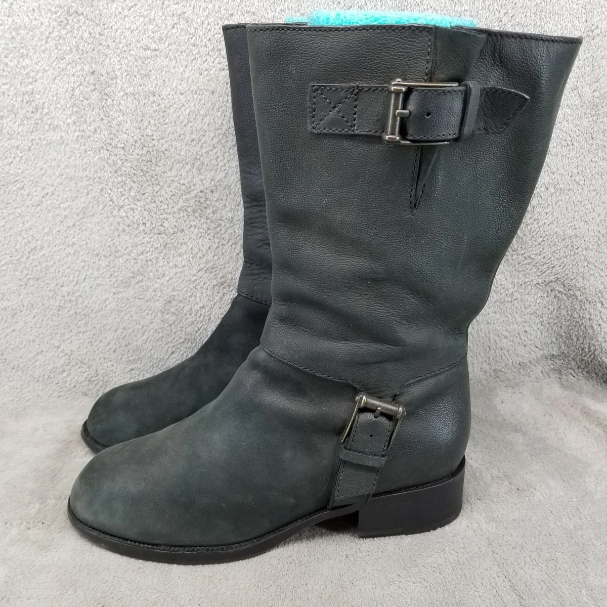 Cole Haan Black Mid-Calf Boots for Women for sale | eBay Cole Haan black waterproof calf high shearling lined flat boots size 7 worn once main image 2