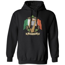 Ireland Harp Graphic - St Patrick's Day Irish Pride Unisex Hooded Sweatshirt