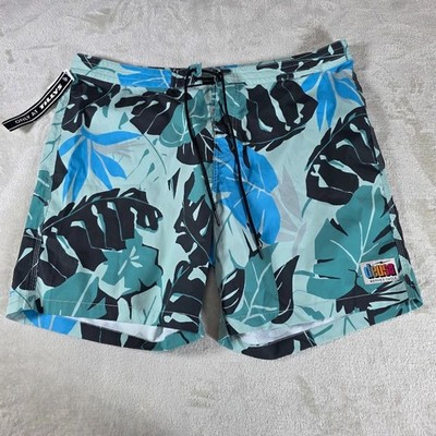 Deus Ex Machina Shorts Mens 38 Palm Fronds Morning Light 7'' Board Swim Shorts