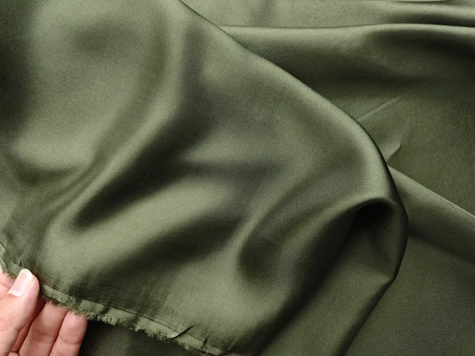 Ткань из чистого шелка саржи шириной 45 дюймов в ярдах натуральная саржа шелк материал армейский зеленый - Изображение 4 из 4