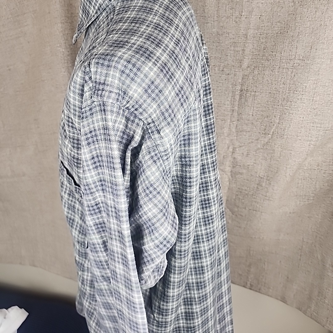 Patagonia Organic Cotton Men's Gray Plaid Long Sleeve Button Down Shirt Size L thumbnail 6