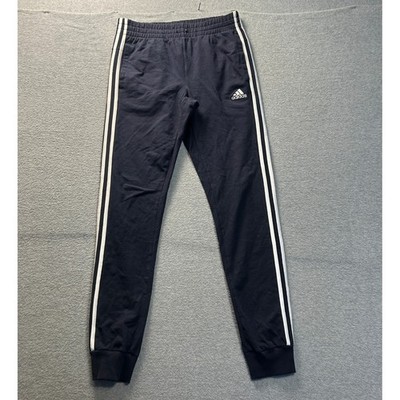 Adidas Jogger Track Pants Womens Small Navy Blue 3 Stripe Athletic Activewear