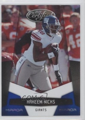 2010 Certified Mirror Blue 51/100 Hakeem Nicks #100 3l8