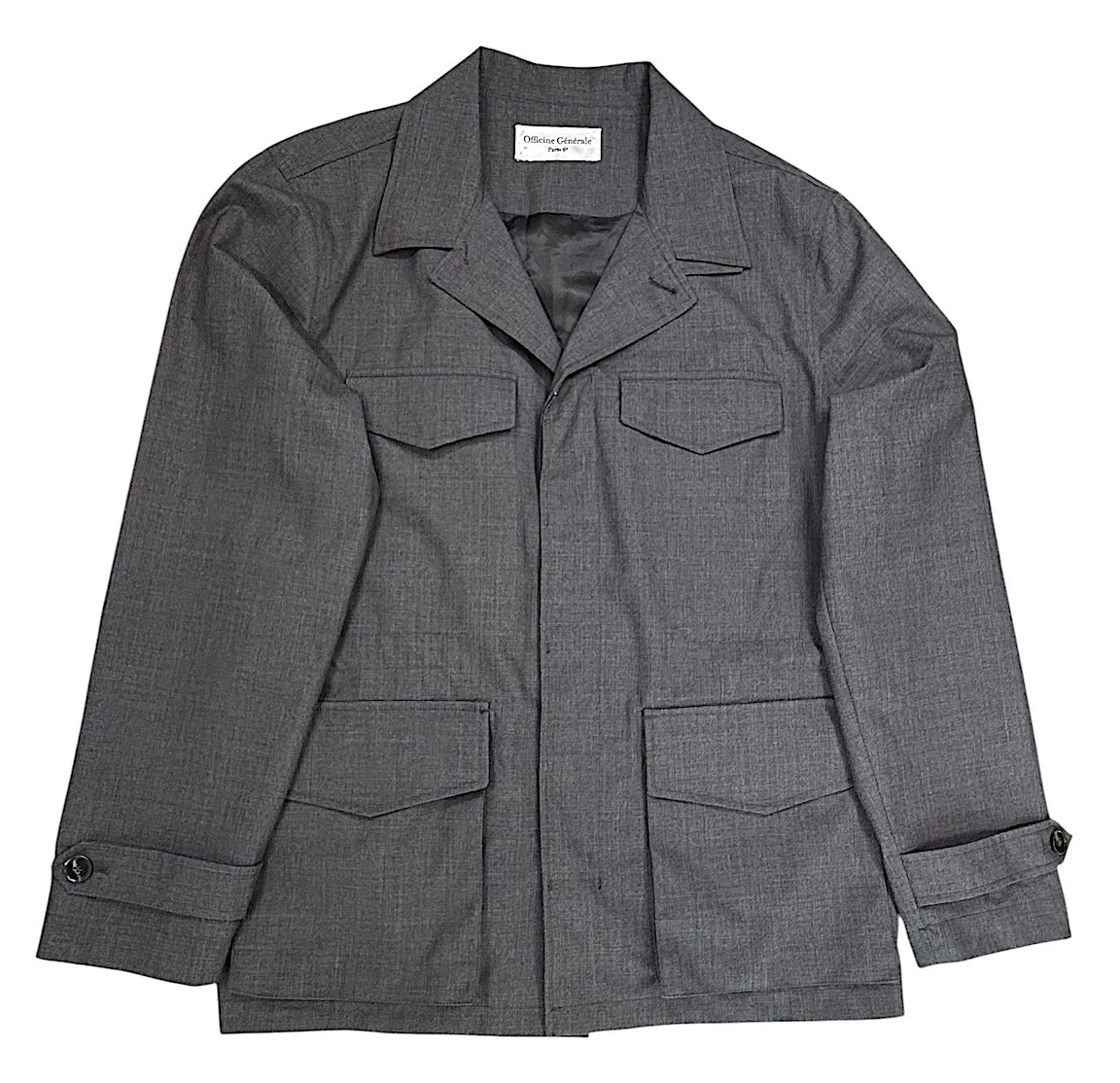 Officine Generale Men's Charcoal Jacket 4 Utility Pockets Tech Water Resist sz M - product detail image 1