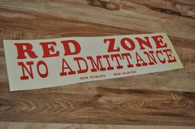 MT ST HELENS RED ZONE NO ADMITTANCE Original 15'' x 4'' WARNING BUMPER STICKER