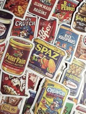 25 divertidas pegatinas de comida parodia - estilo retro de comestibles - paquete loco ENVÍO GRATUITO