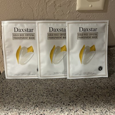 3 - DAXSTAR GOLD RICE CRYSTAL TRANSPARENT MASK NEW