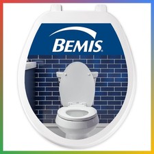 Round Toilet Seat Cover Heavy-Duty Plastic White USA Made Easy Install