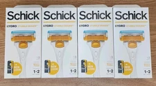 (4) Schick Hydro Skin Stubble Eraser Razor with 2 Razor Refill Blades