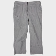 Liz Claiborne Audra Tan with Light Brown Stripes Pants 14R 100 Cotton