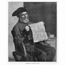 WILLIAM BAXTER COLLIER FYFE The Latest News - Antique Print 1883